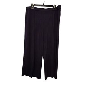 J Jill Wearever Forward Seam Wide Leg Crop Pants Womens Petite LG Navy Flowy